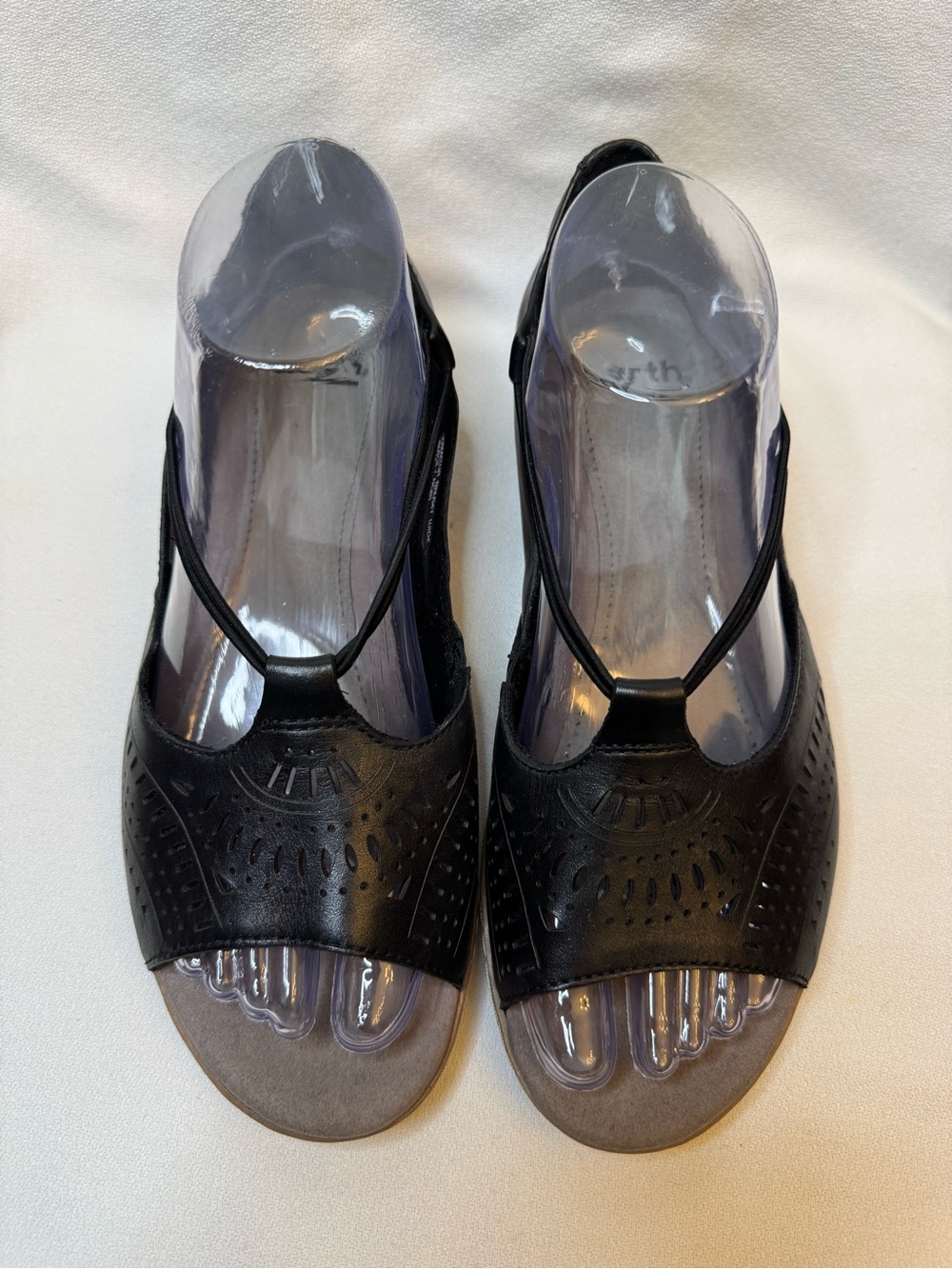 Earth Attalea Barbuda Black Wedge Sandals 7 M